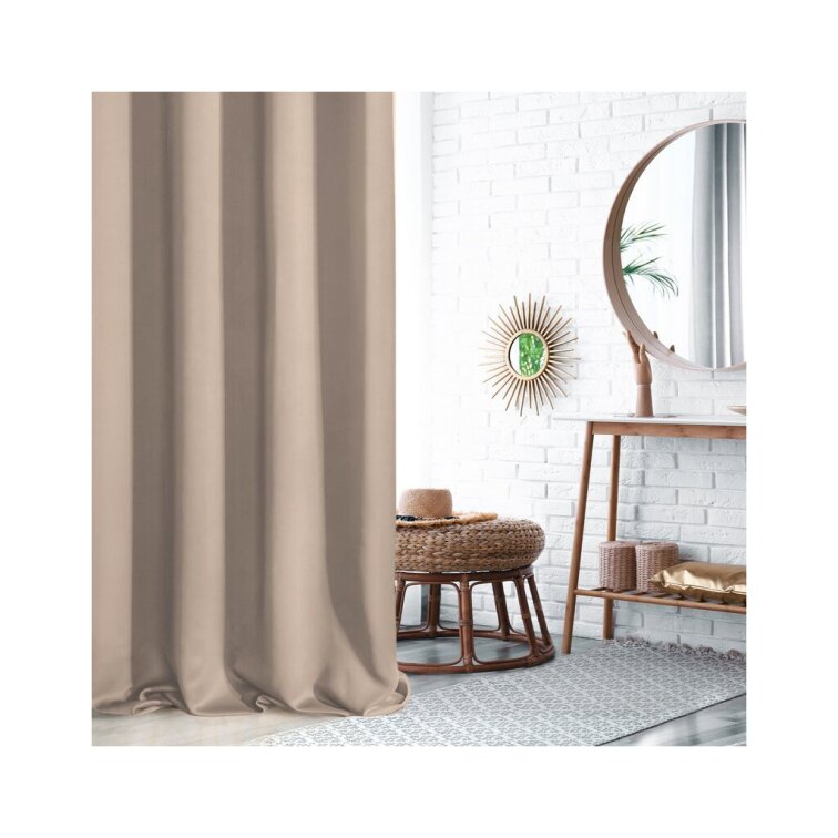 Béžový zatemňovací záves na krúžkoch LOGAN 140x270 cm