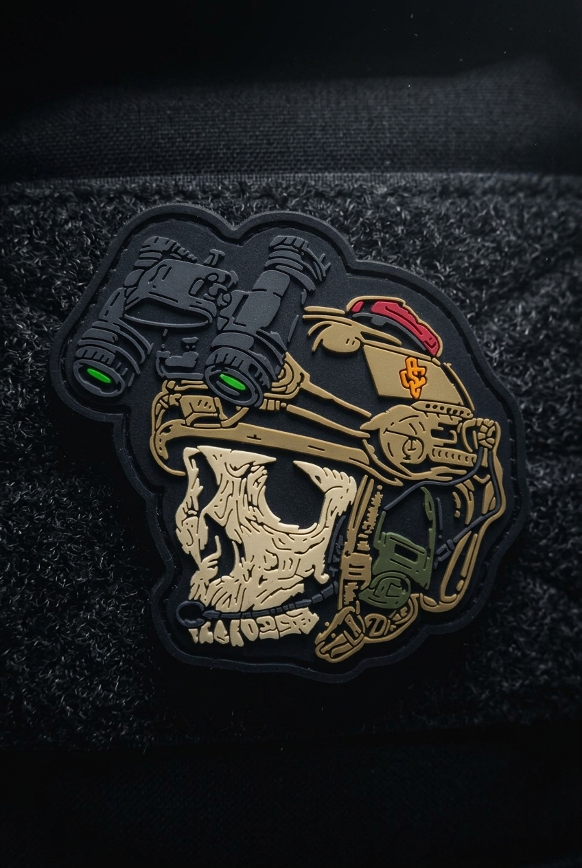 Gumová 3D nášivka Night Skull
