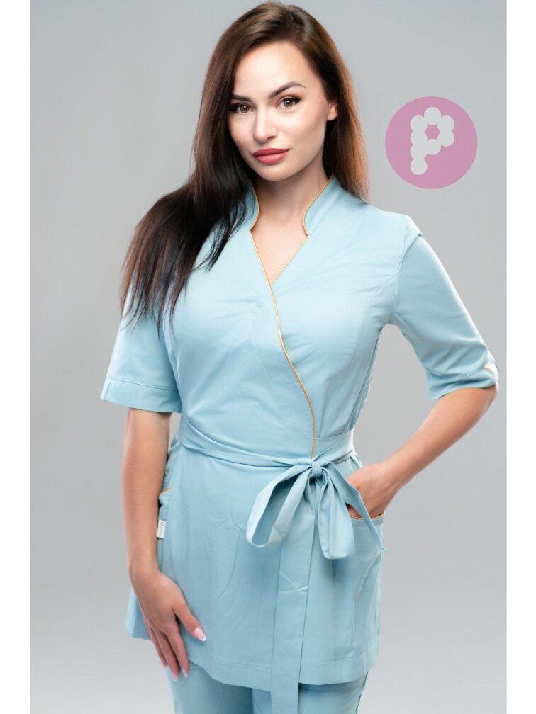 Zavinovacia blúzka ANABEL Blank Blue/Zlatá