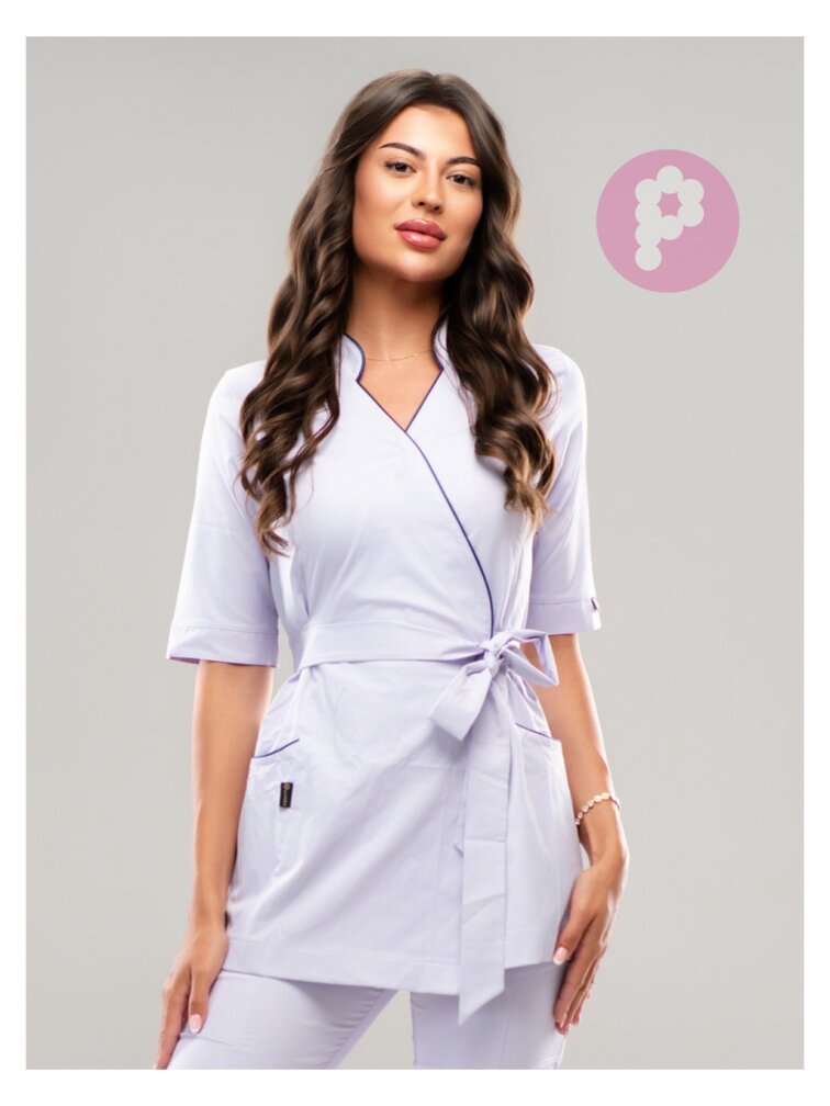 Zavinovacia blúzka ANABEL Lila Fialová/Navy modrá
