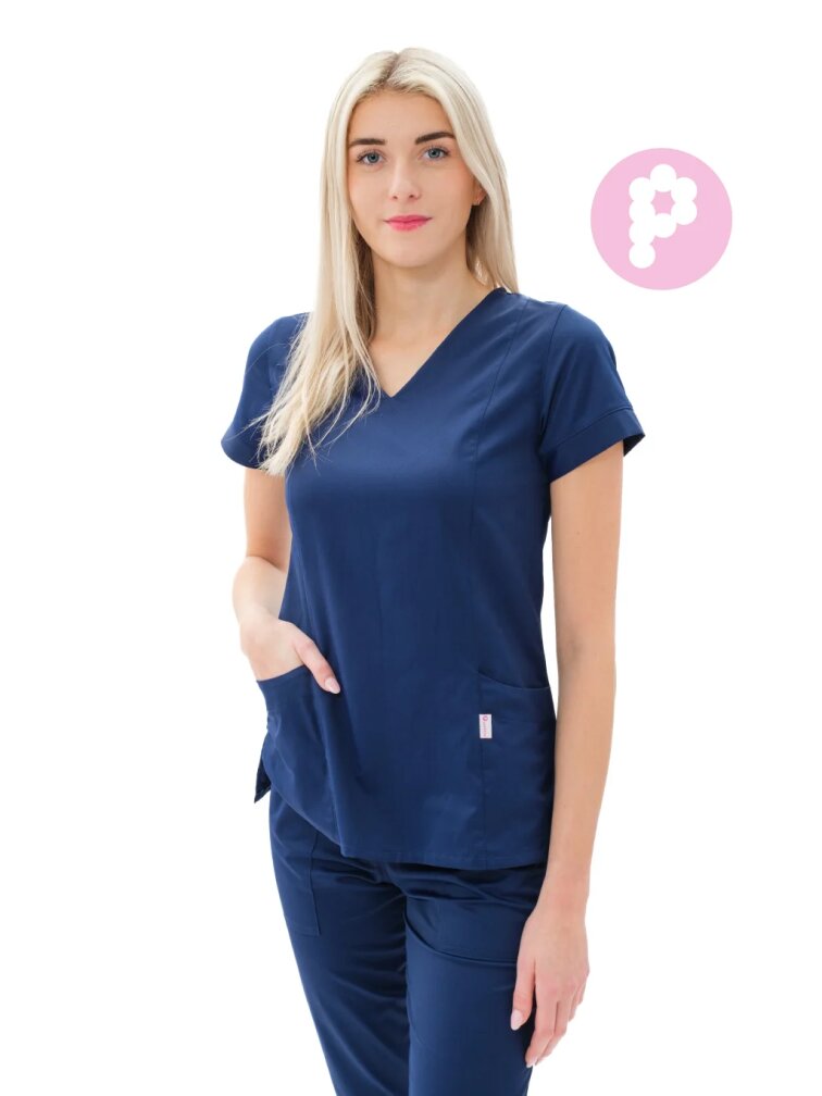 Zdravotnícka košeľa VIKY 100%BA Navy modrá 165g