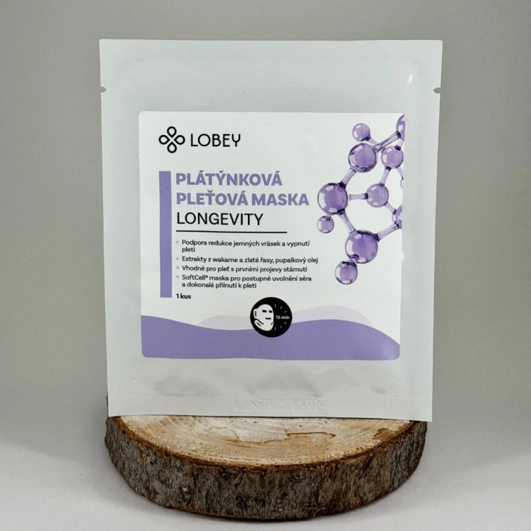 Anti-age a longevity plátienková maska na tvár | Anti-Age & Longevity Sheet Facial Mask LOBEY®