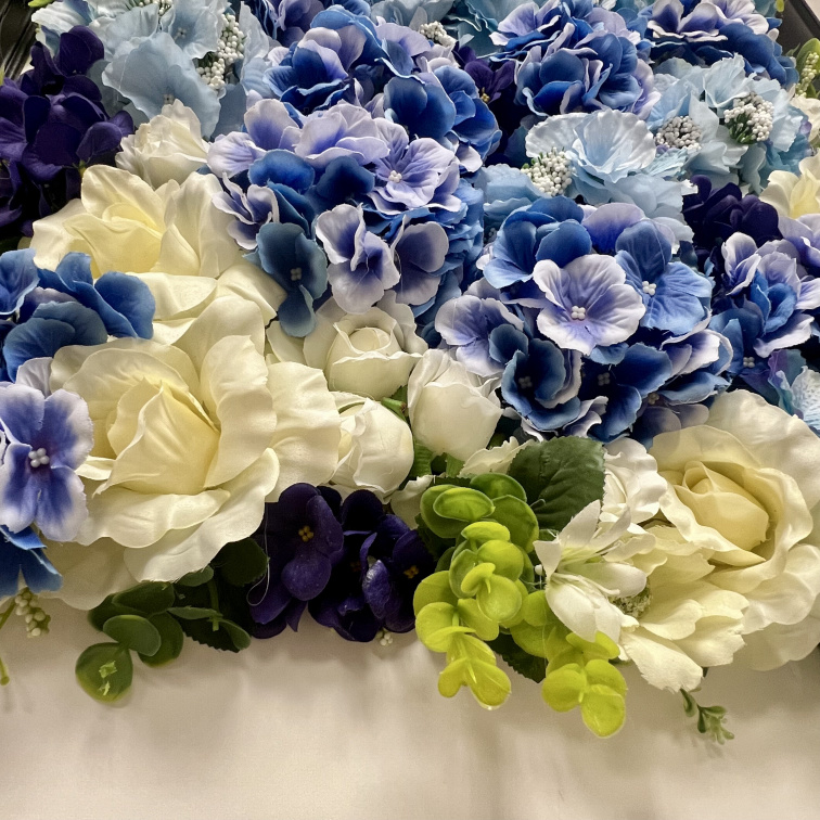 Kvetinový obraz „Modrá záhrada“