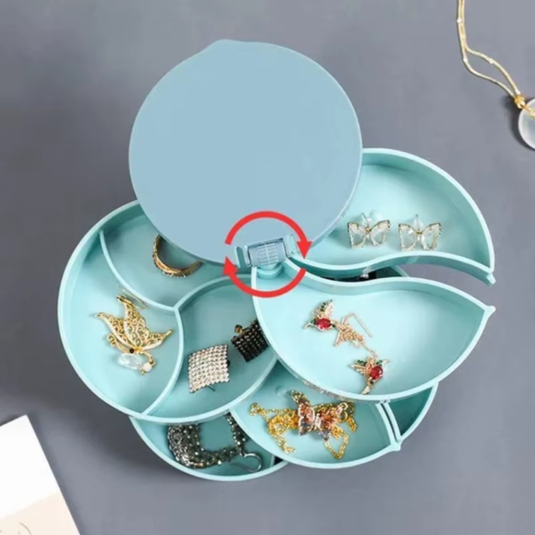 Rozkladací box na bižutériu so zrkadlom