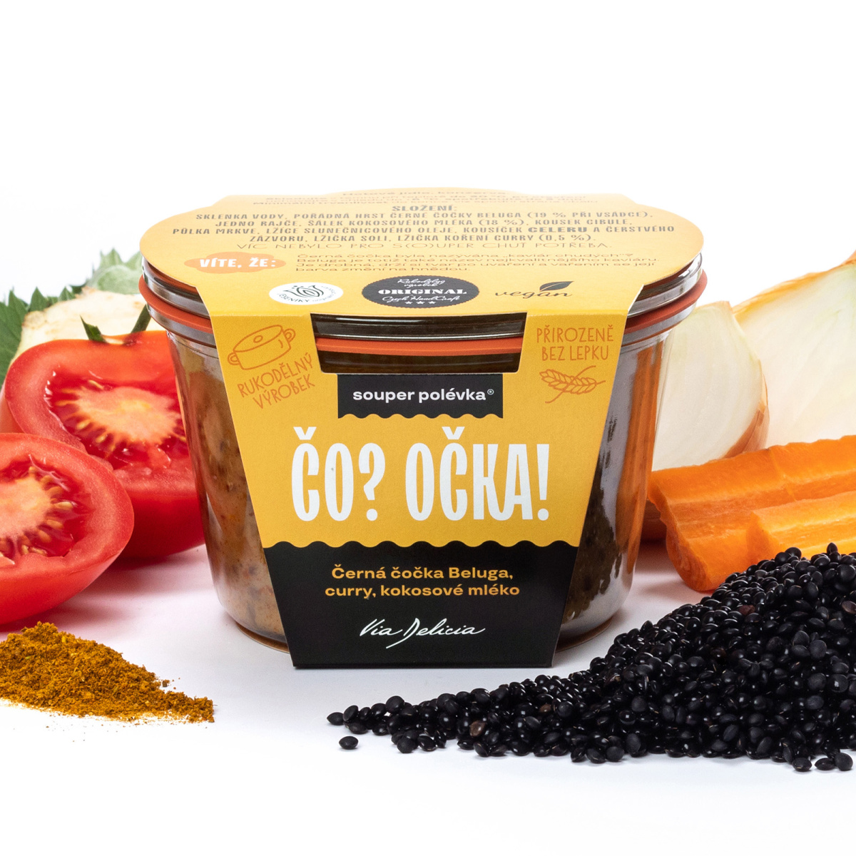 Čočková polévka s curry a kokosovým mlékem
