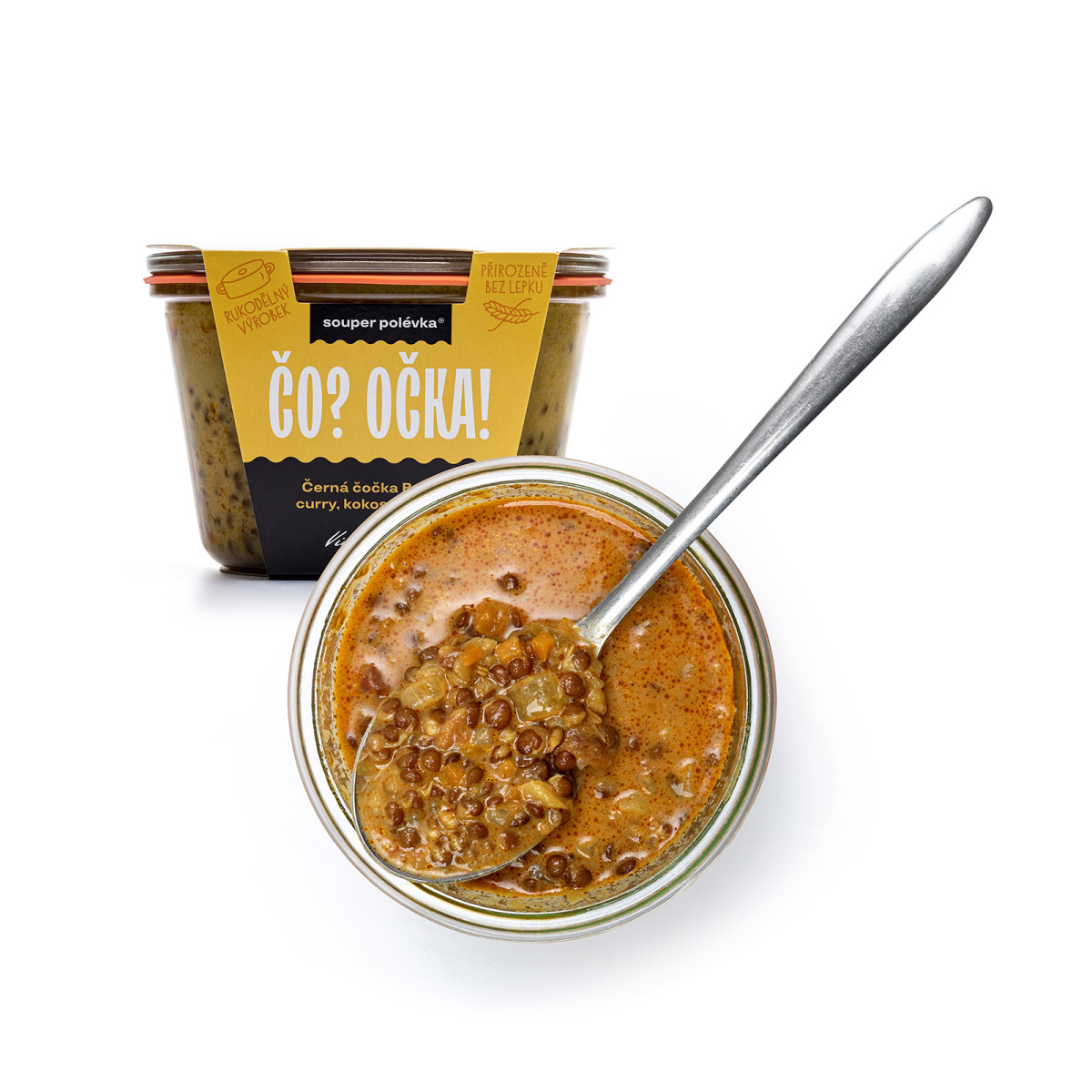 Čočková polévka s curry a kokosovým mlékem