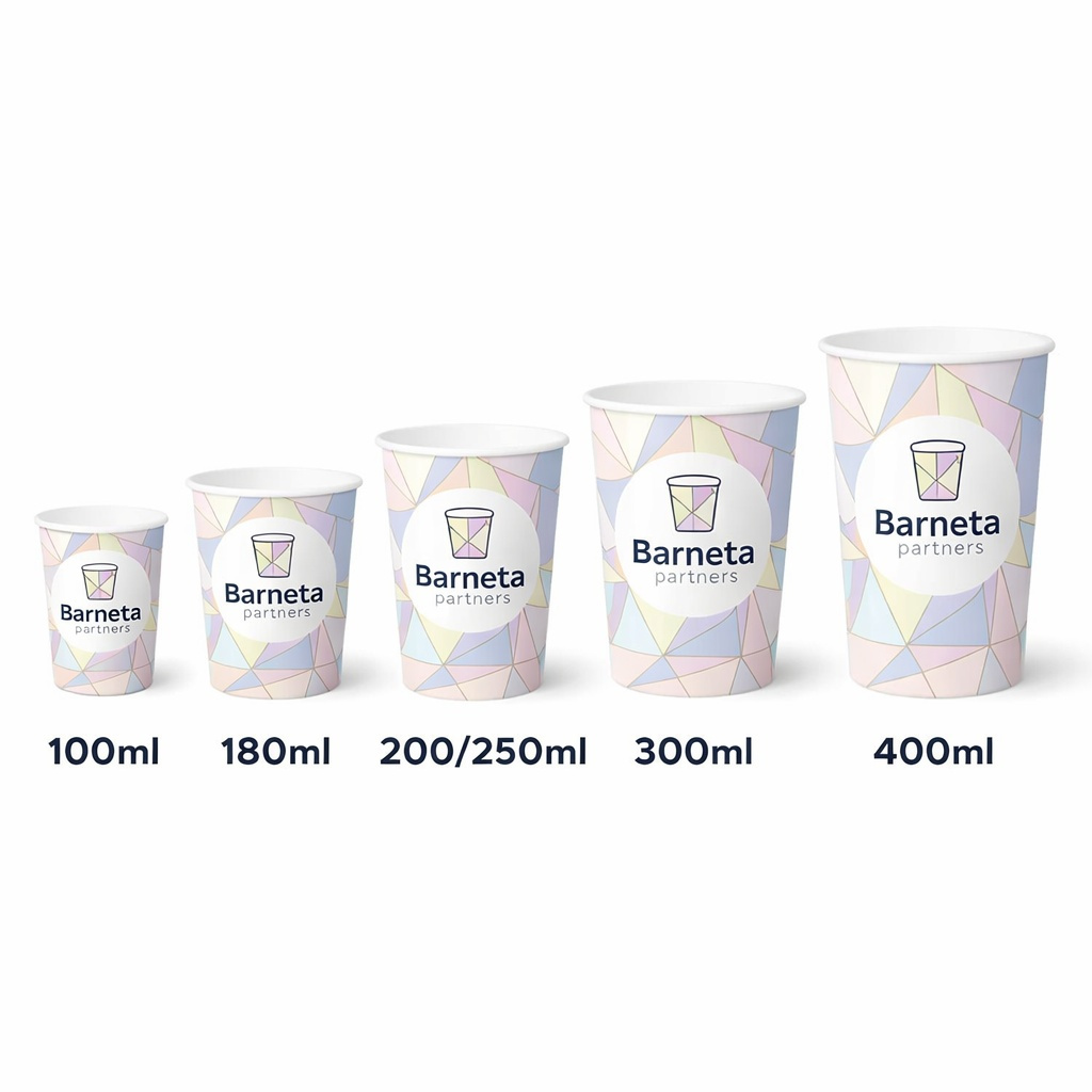 100ml Papírový kelímek na kávu jednovrstvý KLASIK+ s vlastním potiskem | 1.000ks = 1 balení