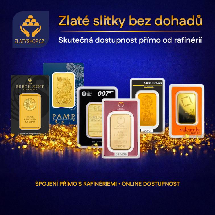 Zlaté slitky nejsou pryč. Rozhoduje, odkud je nakupujete.