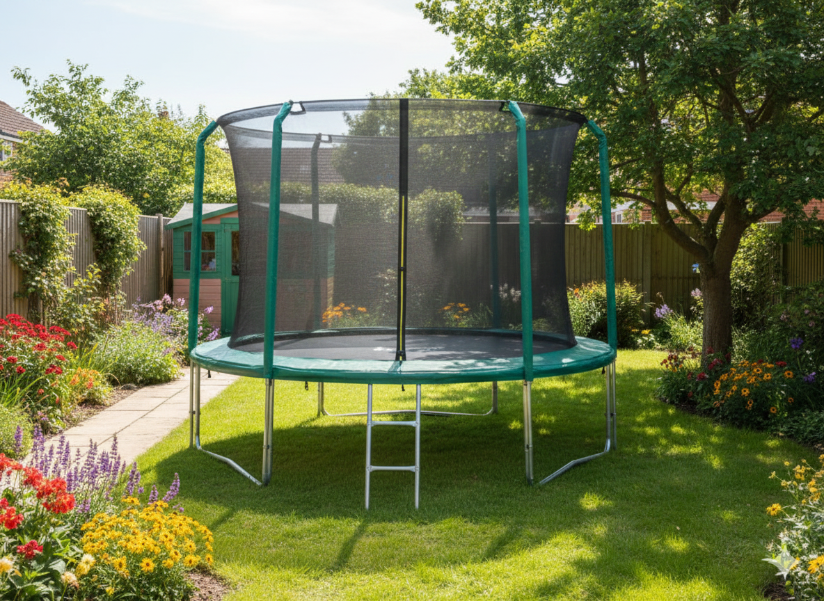 Trampolína DUVLAN SkyJump 305 cm + vnútorná sieť + schodíky