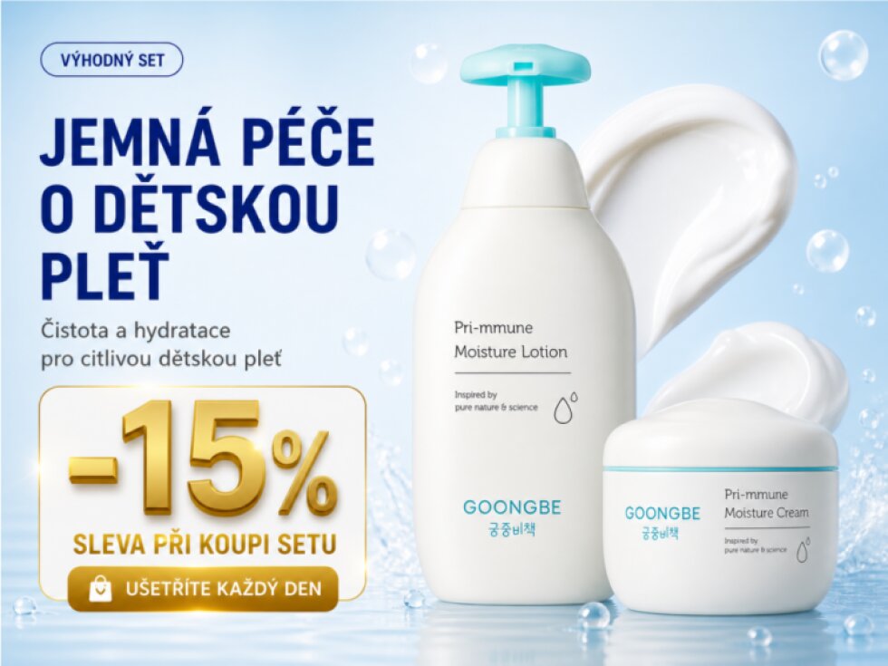 GOONGBE Pri-mmune Hydratační sada pro miminka – Tělové mléko 350 ml + Hydratační krém 180 ml