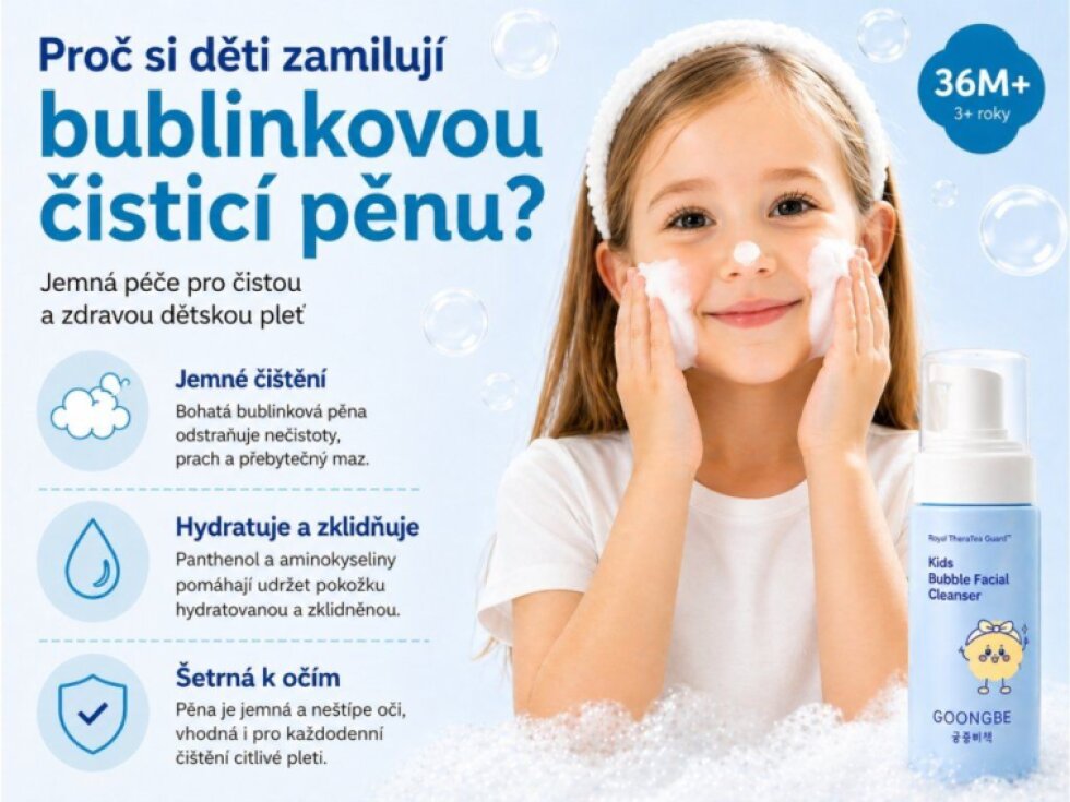 GOONGBE Kids Bublinková čisticí pěna na obličej 100 ml