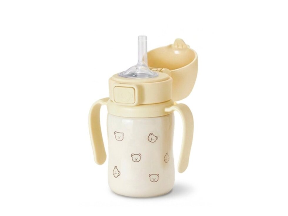 GROSMIMI nerezový tréninkový hrníček s brčkem Dotgom 200 ml