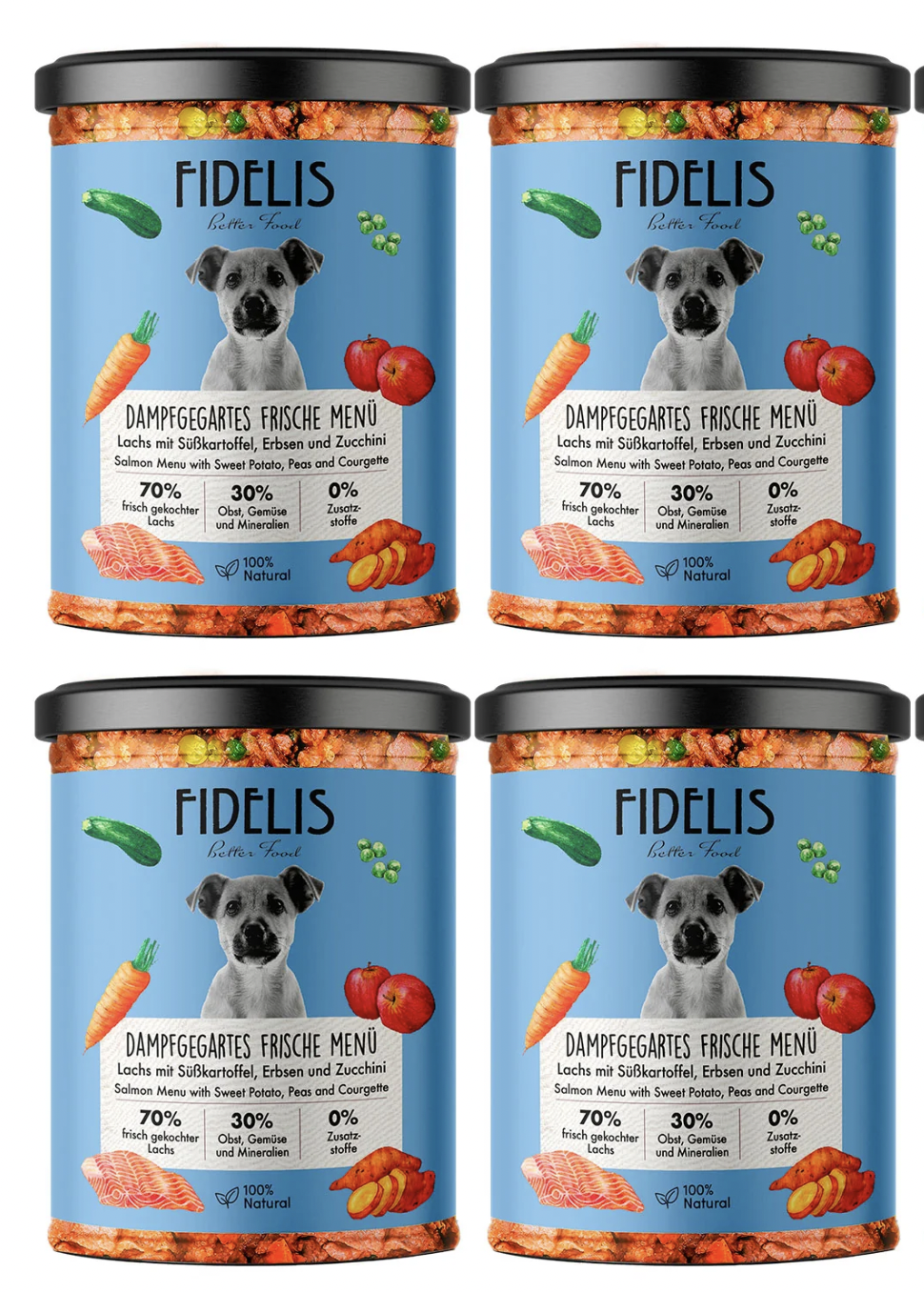 !!!Fidelis menu - losos s batáty, hráškem a cuketou ve skle 400 g