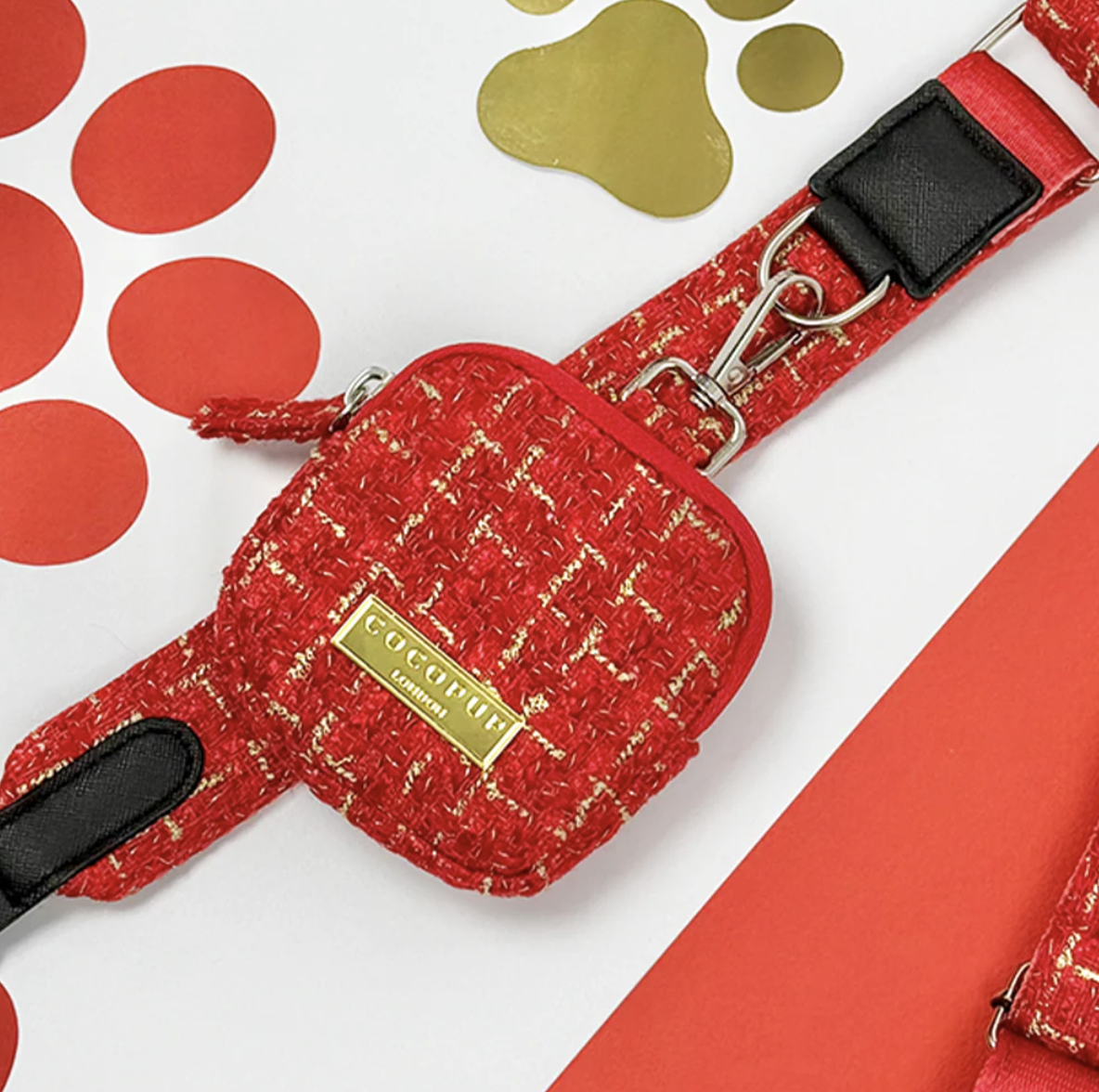 !!!Kapsička na pamlsky CocoPup Tweed Red