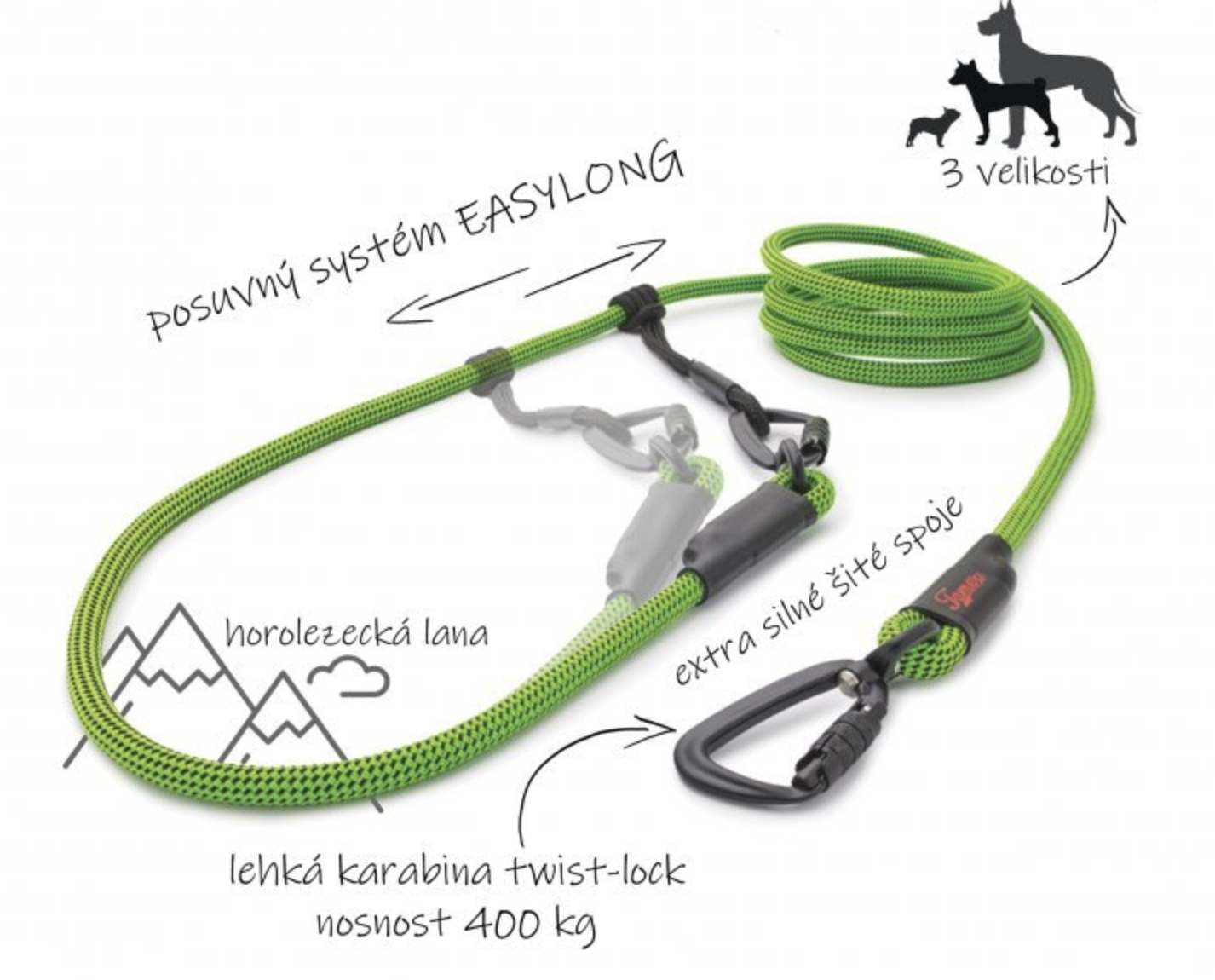 LANOVÉ VODÍTKO EASY LONG - TWIST VELKÝ PES khaki