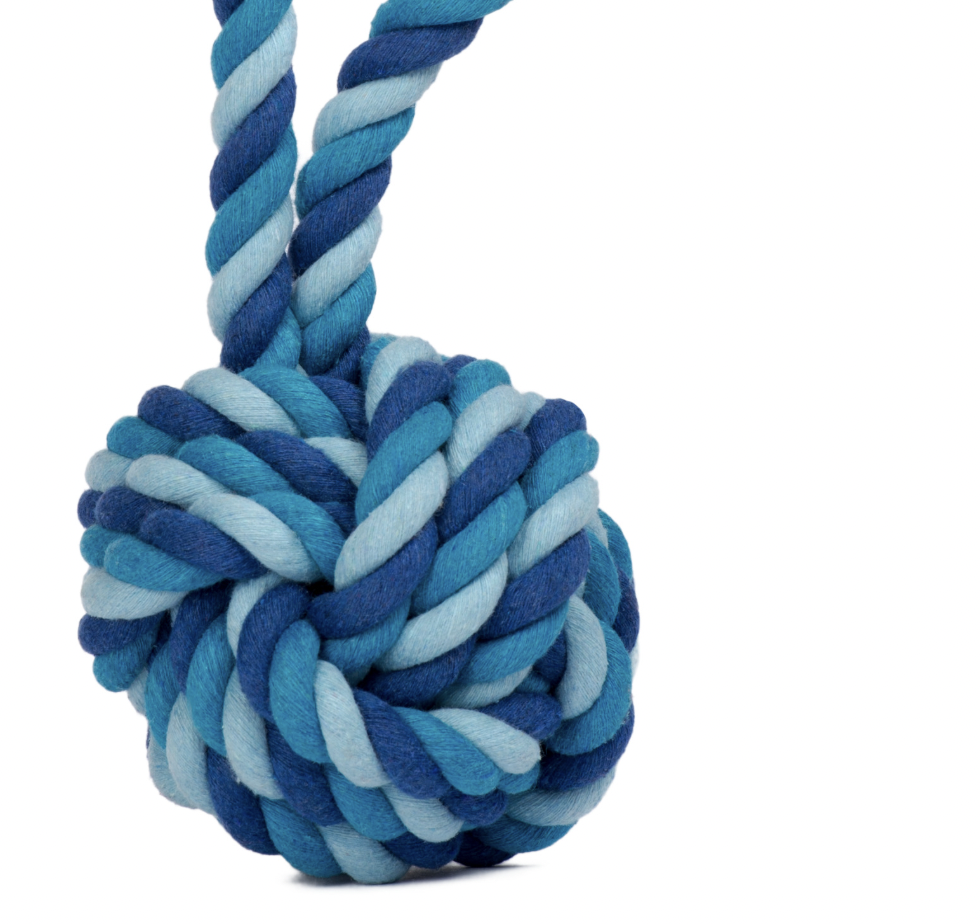 Mini lanová přetahovací hračka pro psy LABONI modrá