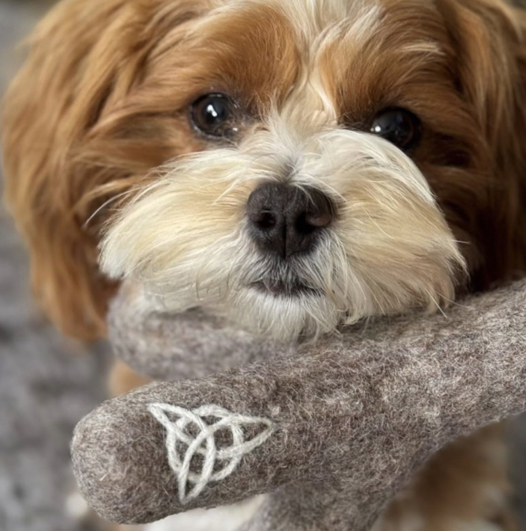 !!!Přetahovací hračka pro psy, Triquetra ručně vyráběná ze 100% vlny