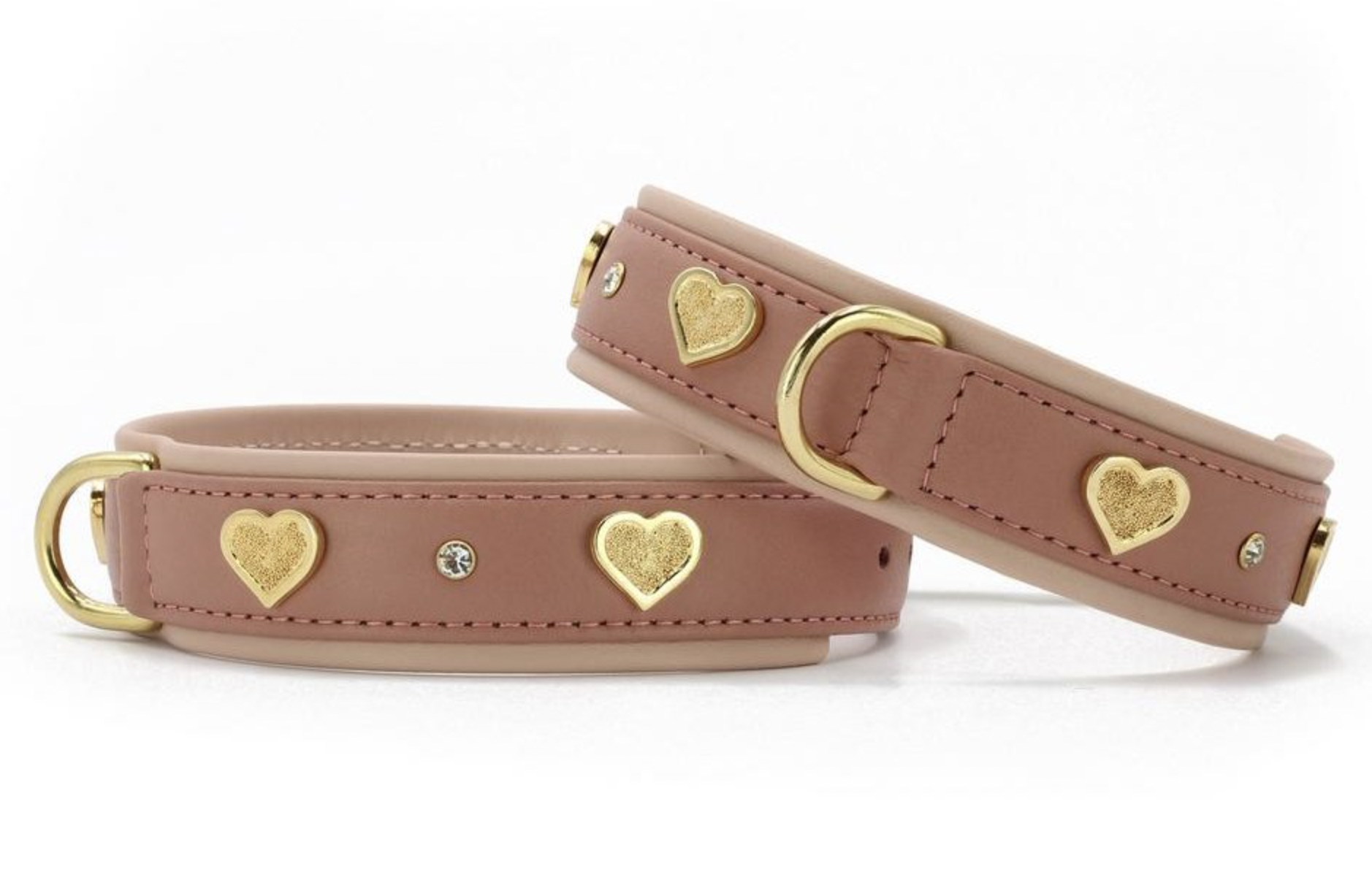 Obojek Ciao Mamma starorůžová/zlaté kování