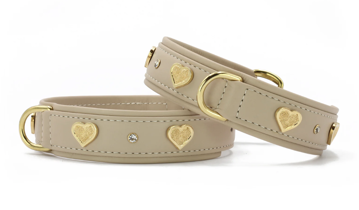 Obojek Ciao Mamma béžová/zlaté kování