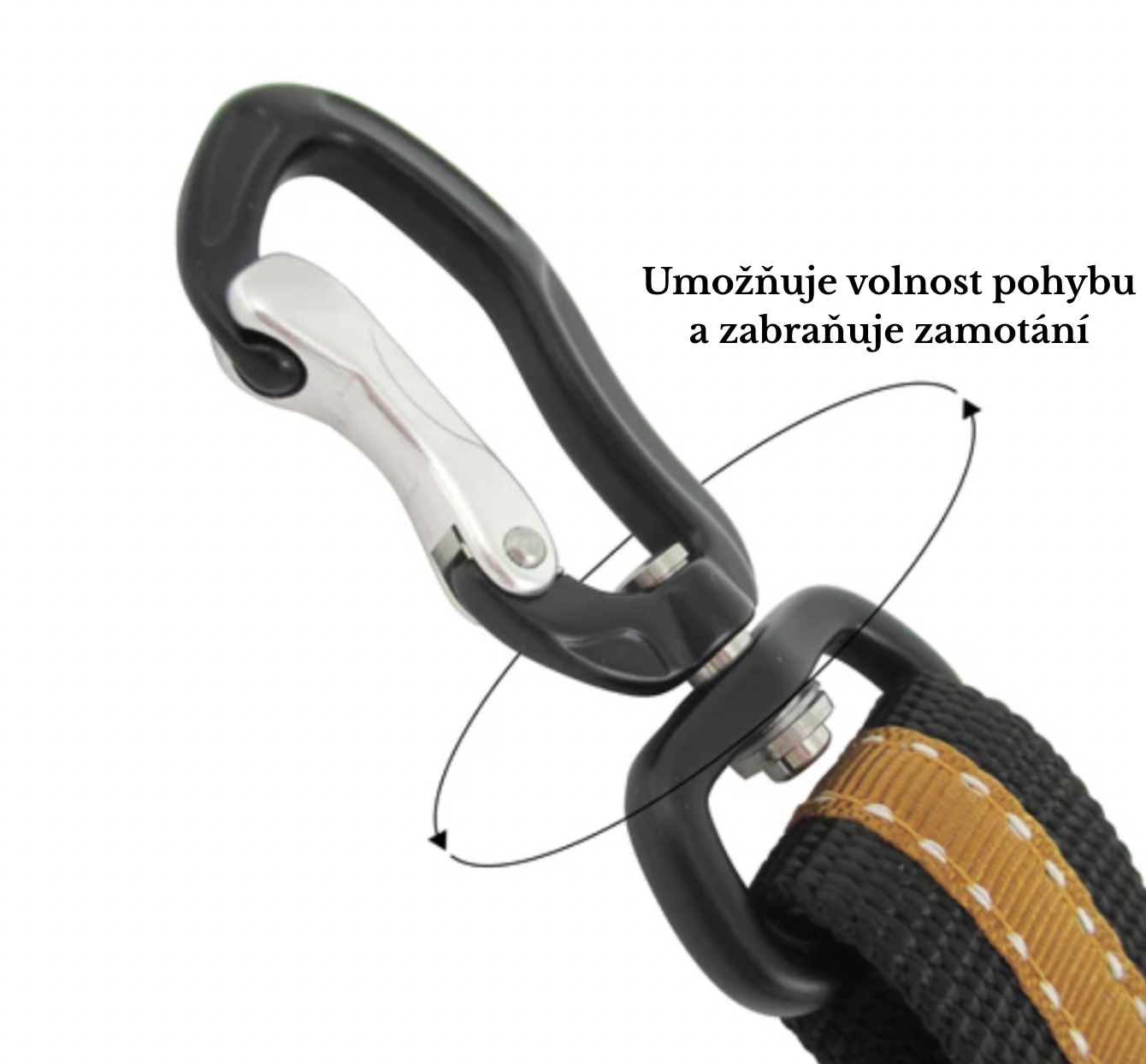 !!!Kurgo Bezpečnostní autopás pro psy s upínacím mechanismem Direct to Seat Belt Swivel Tether oranžový