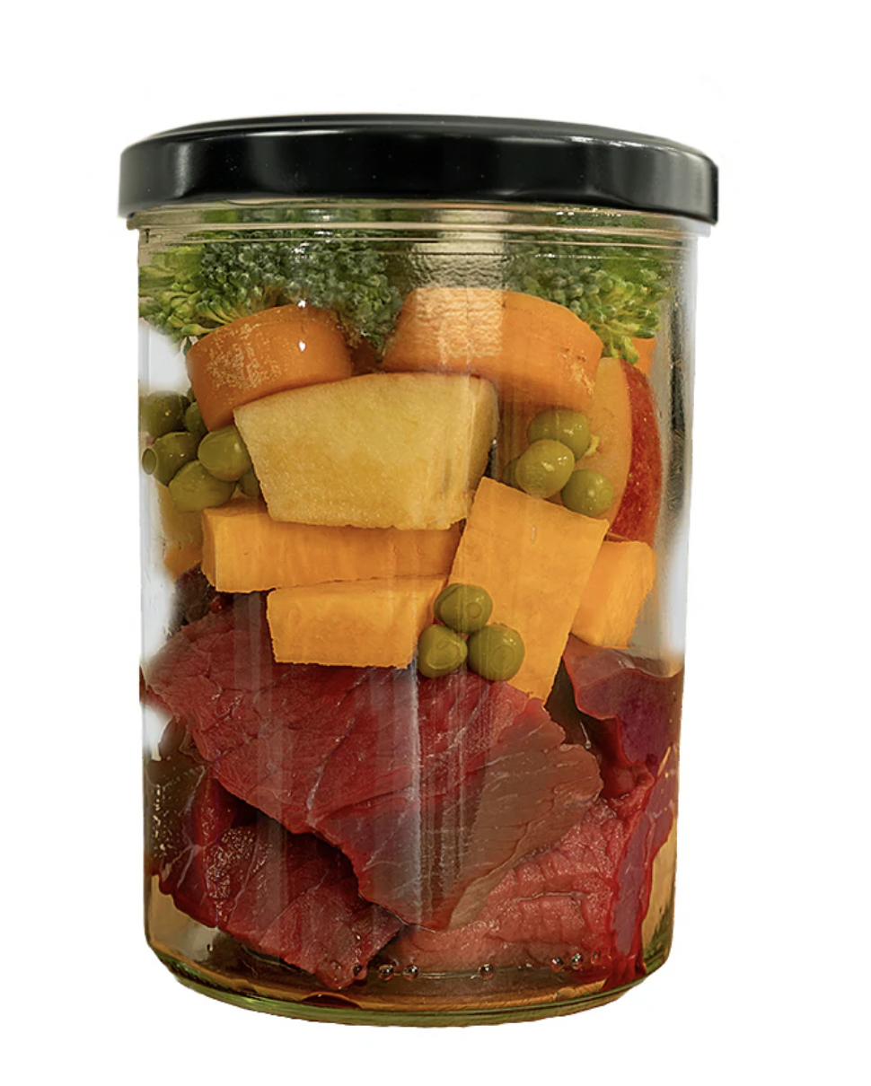 Fidelis menu - hovězí maso se sladkými bramborami, jablky a brokolicí ve skle 400 g