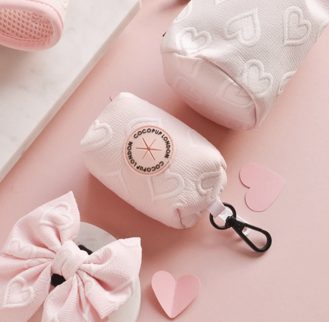 Pouzdro na sáčky Cocopup - Baby pink heart