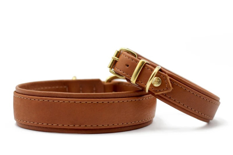 !!!Obojek Klasik koňak/zlaté kování