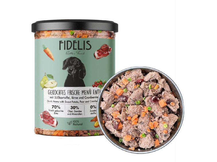 !!!!Fidelis menu - kachna se sladkými bramborami, hruškami a brusinkami ve skle 400 g