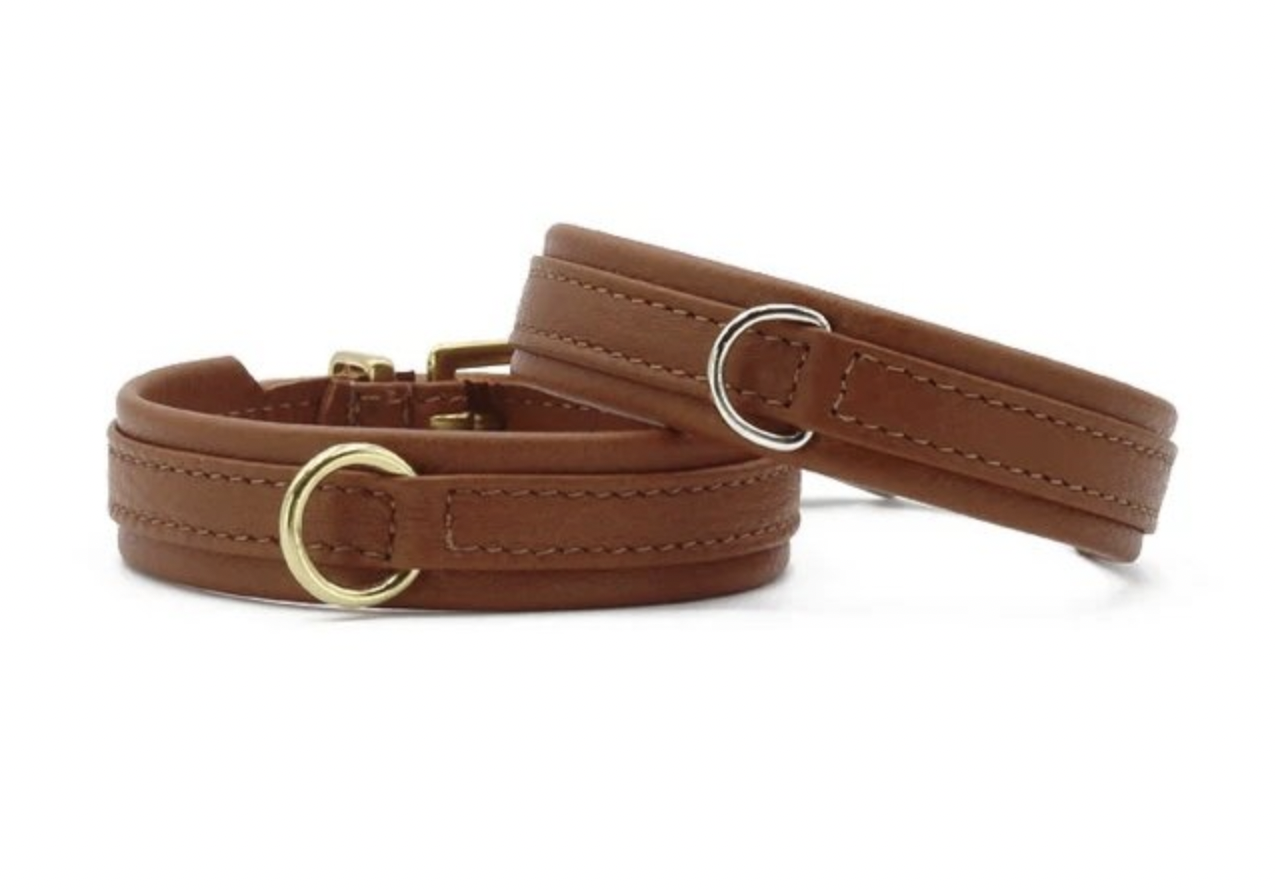 !!!Obojek Mini Klasik hnědá/zlaté kování