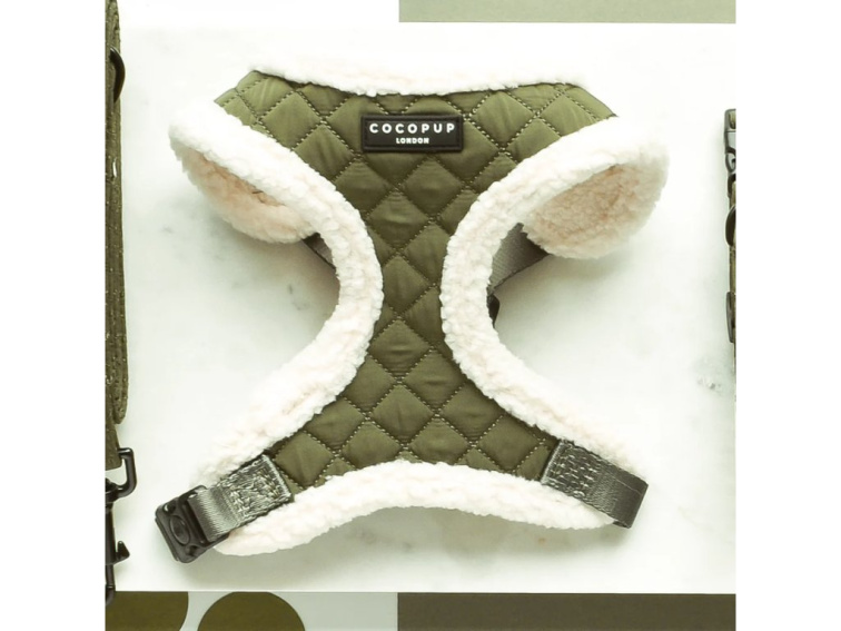 Nastavitelný postroj pro psy Cocopup Khaki Quilted