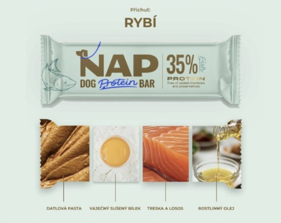 NAP psí proteinová tyčinka - rybí 50g