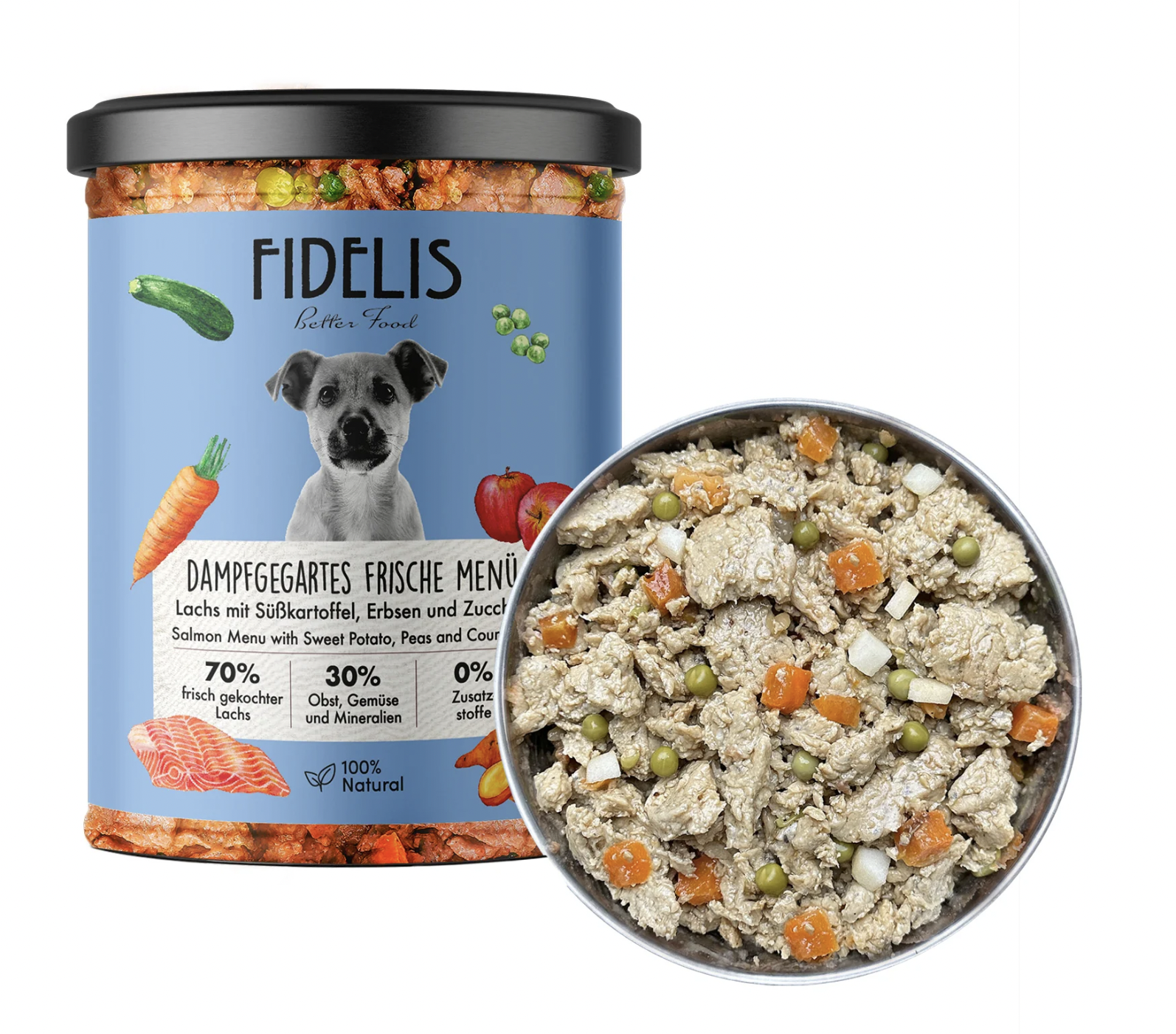 !!!Fidelis menu - losos s batáty, hráškem a cuketou ve skle 400 g