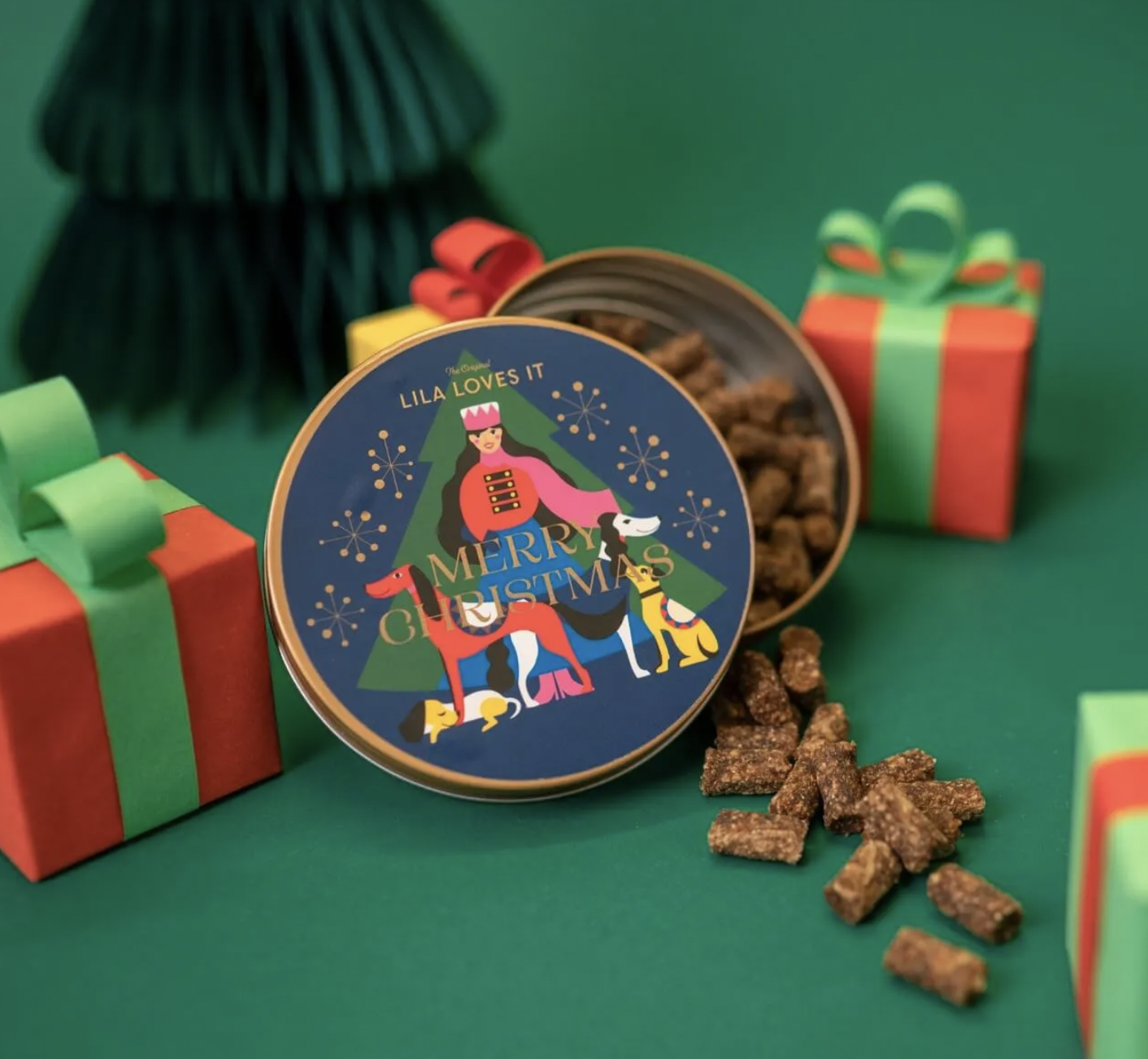 LILA LOVES IT Pamlsky VÁNOČNÍ v elegantní dóze - zvěřina 60 g