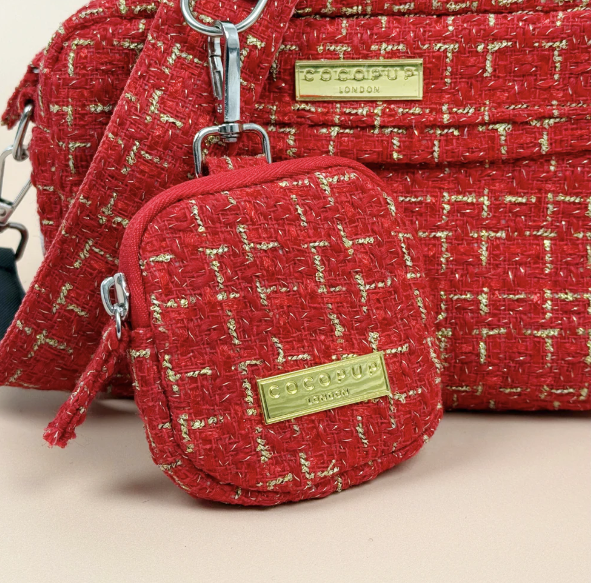 !!!Kapsička na pamlsky CocoPup Tweed Red