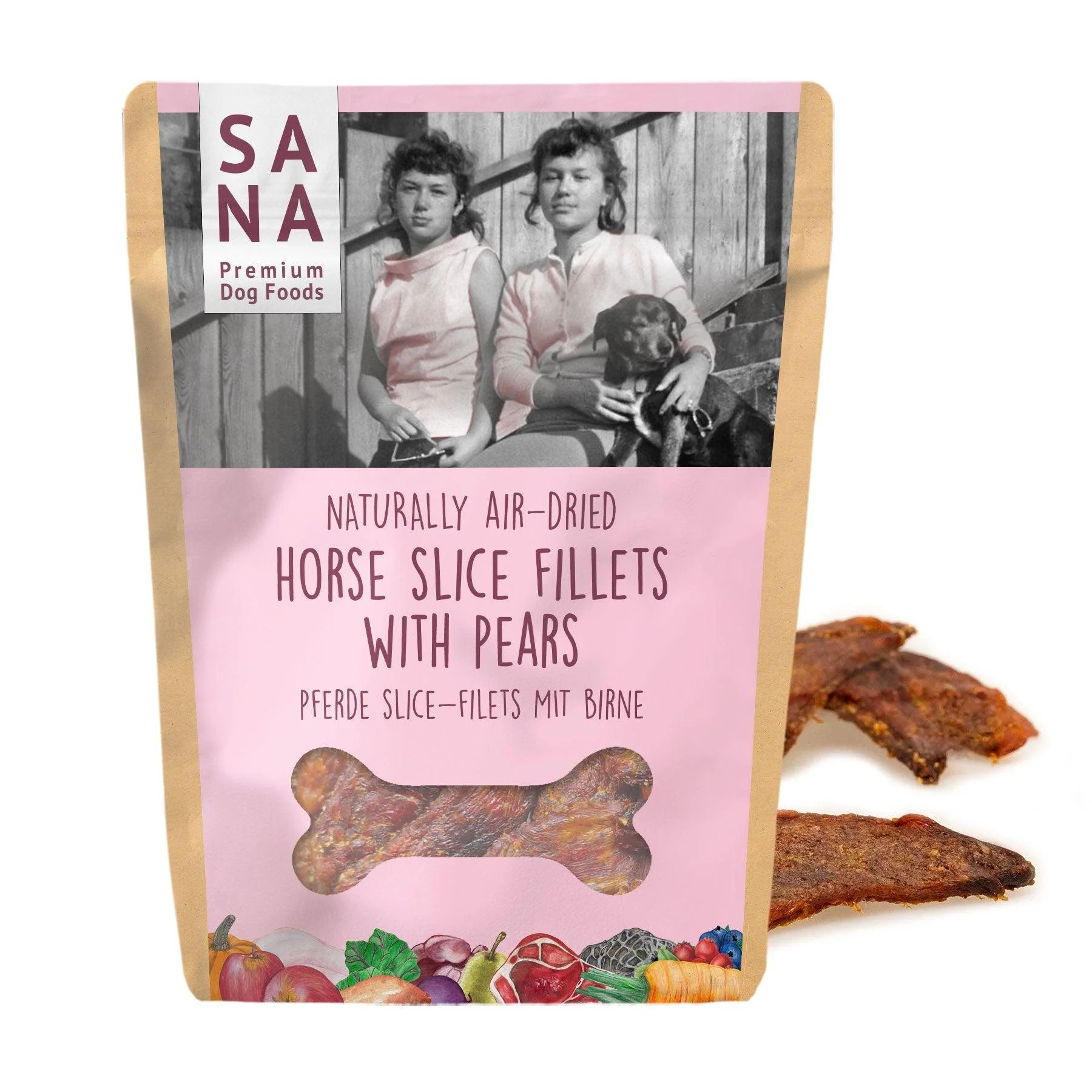 Sanadog Na vzduchu sušené koňské plátky s hruškami 100 g
