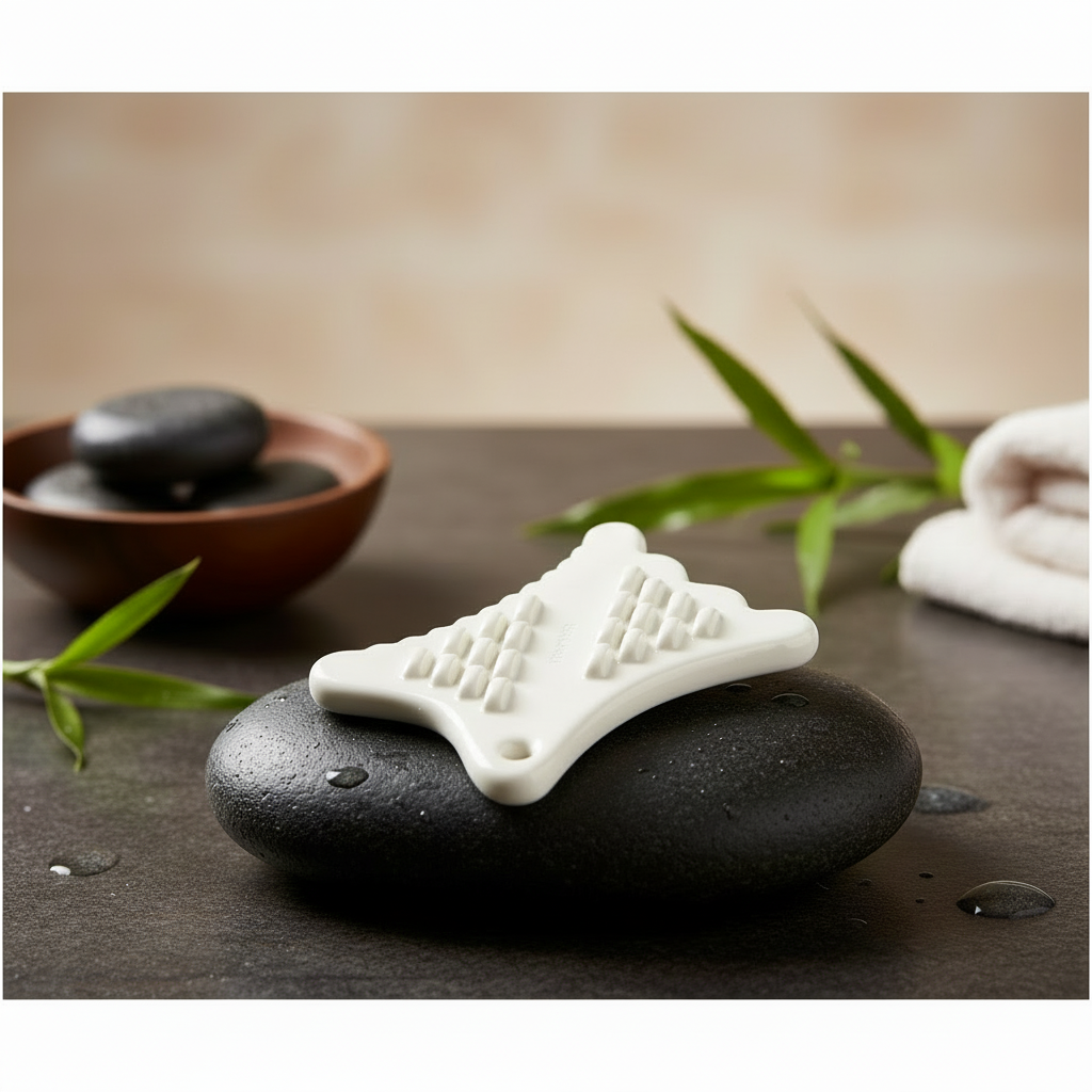 Returniti - Mini Guasha - Ručně vyráběná porcelánová gua sha pro masáž obličeje i těla