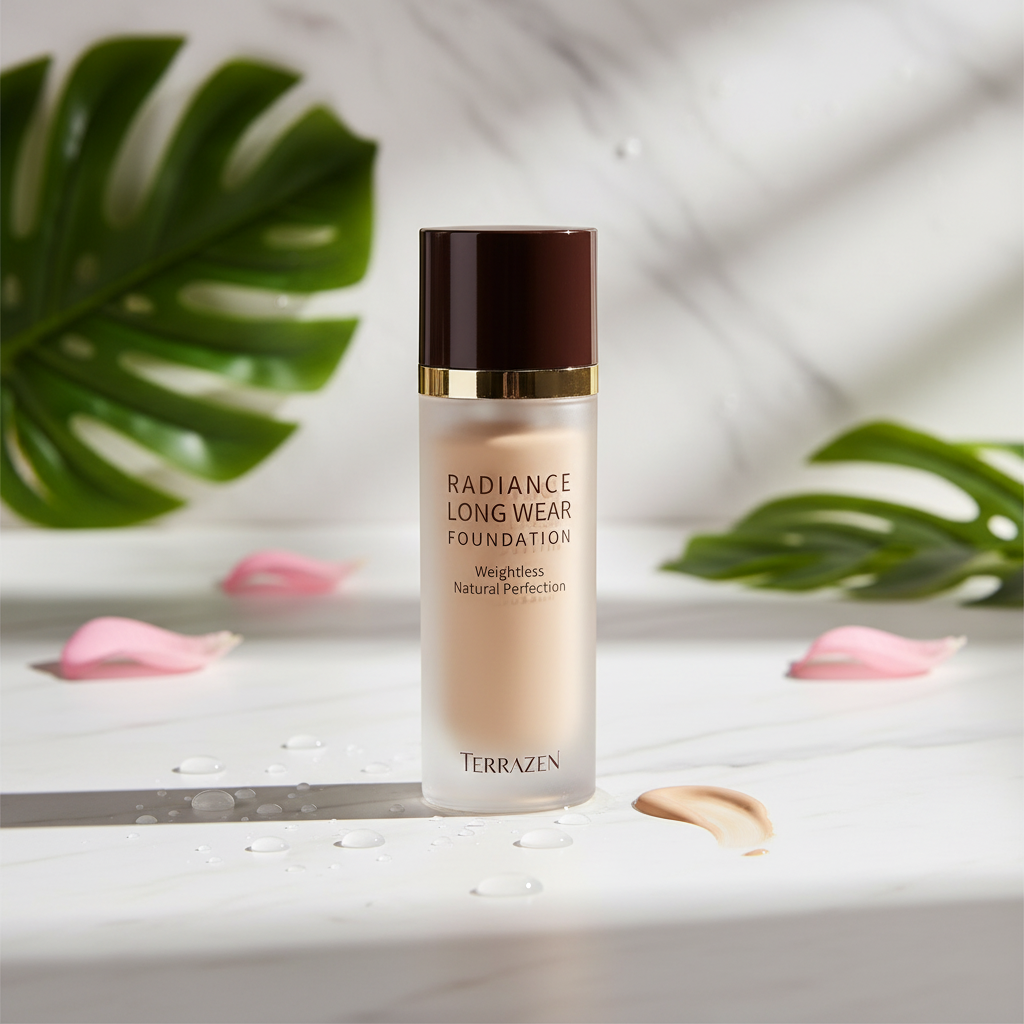 TERRAZEN - RADIANCE LONG WEAR FOUNDATION - Sametový dlouhotrvající protivráskový make-up s anti-aging složkami - Odstín 21 Light Beige 30 ml