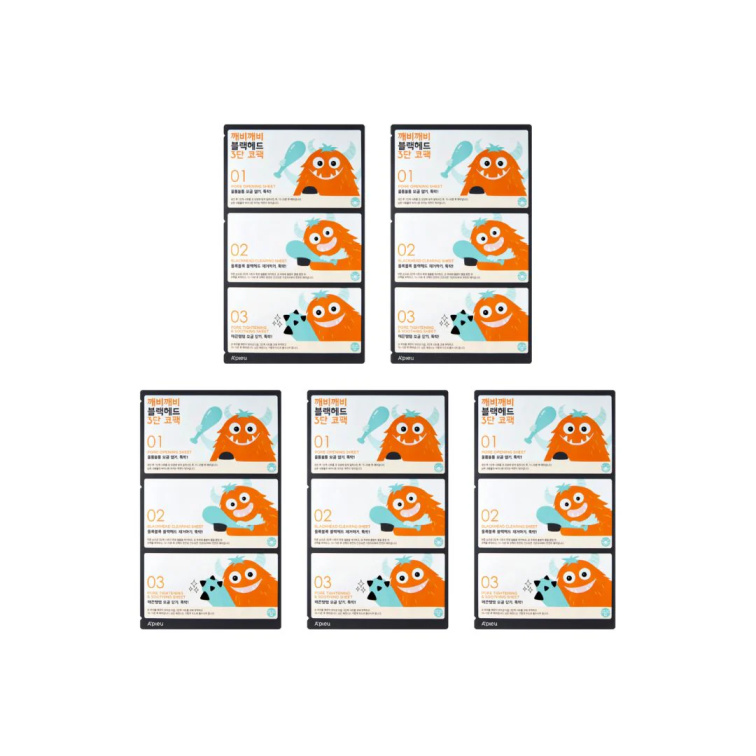 Apieu - Goblin Blackhead 3-Step Nose Pack - Tříkroková sada na odstranění černých teček a hloubkové čištění pórů