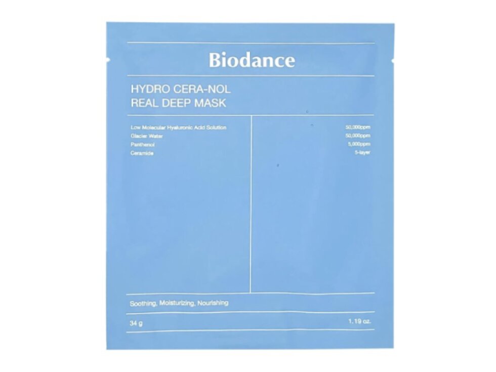 BIODANCE - HYDRO CERA-NOL REAL DEEP MASK - Hydrogelová pleťová maska pro intenzivní hydrataci, zklidnění a obnovu kožní bariéry 34 g