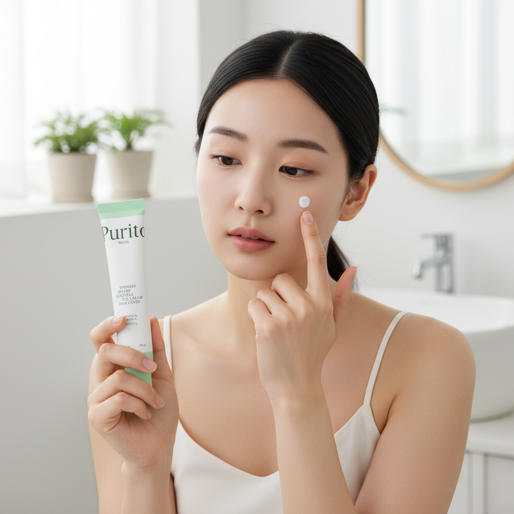 PURITO SEOUL - WONDER RELEAF CENTELLA EYE CREAM UNSCENTED - Zklidňující a posilující oční krém s pupečníkem asijským a peptidy bez parfemace 30 ml