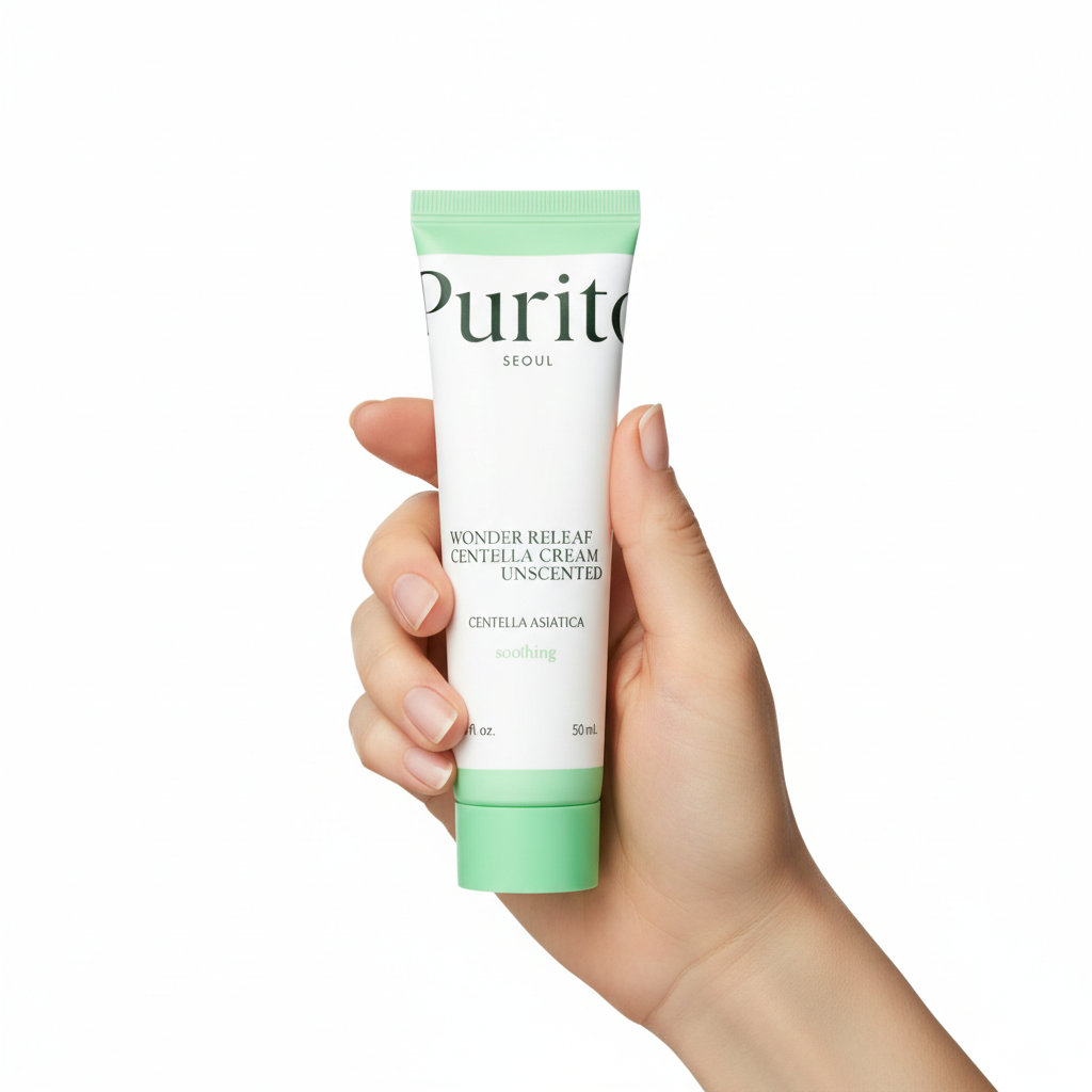 PURITO SEOUL - WONDER RELEAF CENTELLA CREAM UNSCENTED - Zklidňující krém s Centellou pro citlivou a aknózní pleť bez parfemace 50 ml