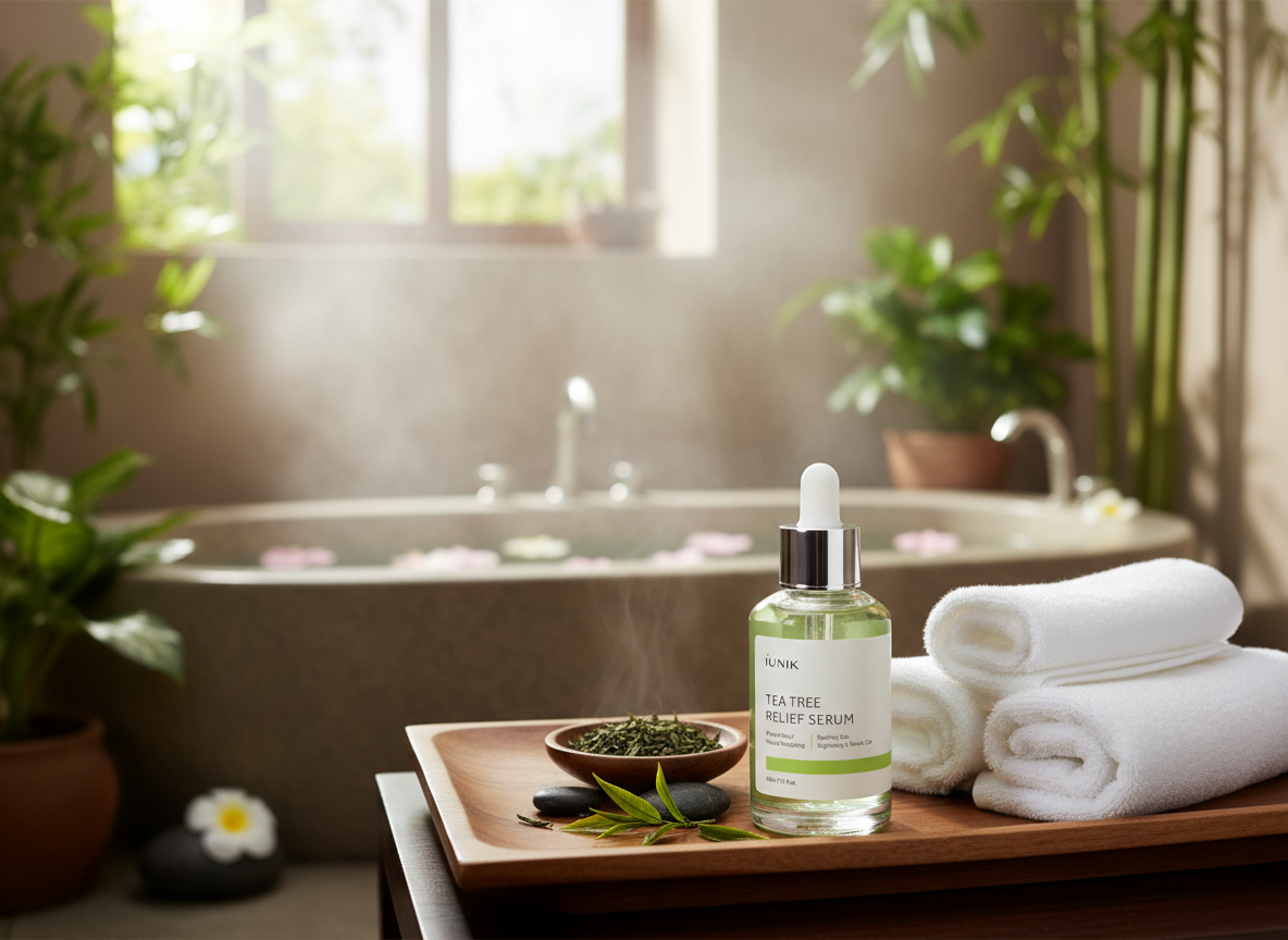 iUNIK - TEA TREE RELIEF SERUM - Zklidňující sérum s tea tree a centellou pro citlivou, problematickou a aknózní pleť 50ml