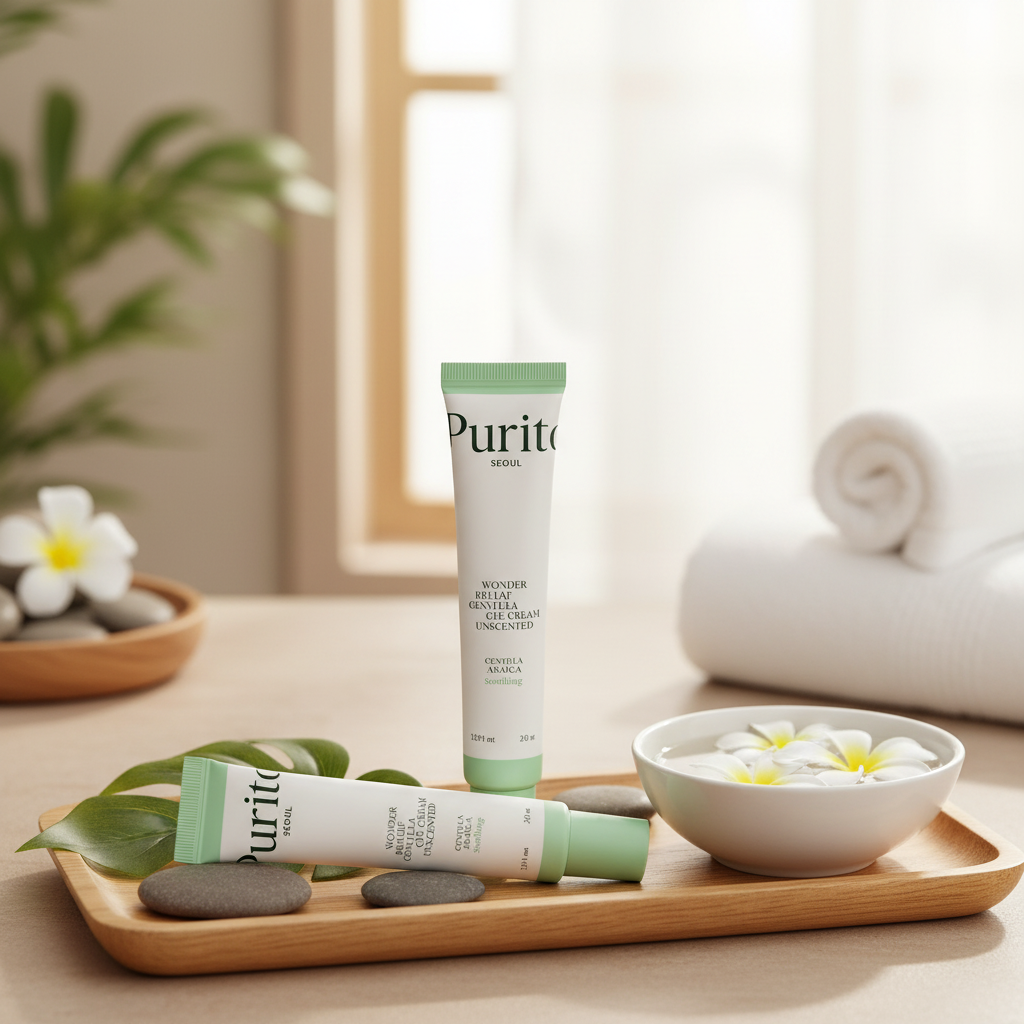 PURITO SEOUL - WONDER RELEAF CENTELLA EYE CREAM UNSCENTED - Zklidňující a posilující oční krém s pupečníkem asijským a peptidy bez parfemace 30 ml