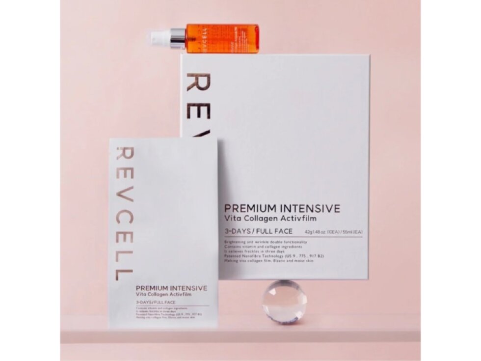 REVCELL - PREMIUM INTENSIVE VITA COLLAGEN ACTIV FILM - Intenzivní kolagenový liftingový film + ampule pro okamžité vyhlazení a zpevnění pleti 10 ks a 55 ml