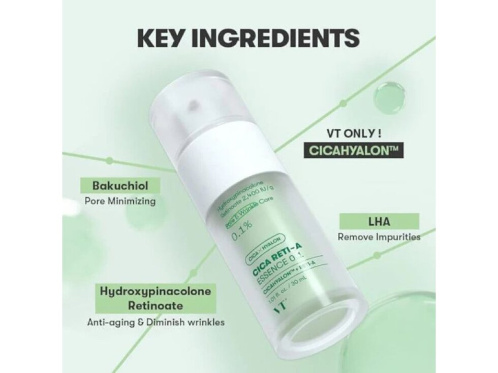 VT - CICA RETI-A ESSENCE 0.1 - Vysoce koncentrovaná esence s retinolem 0.1 % a centellou pro obnovu a omlazení pleti 30 ml