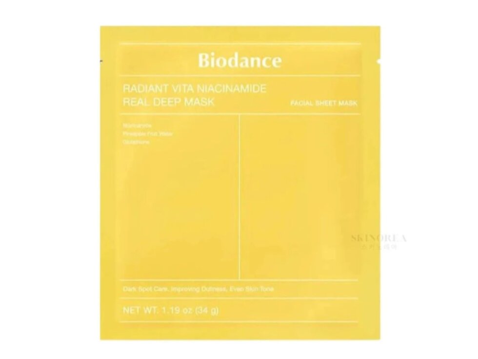BIODANCE - RADIANT VITA NIACINAMIDE REAL DEEP MASK - Rozjasňující hydrogelová maska s niacinamidem a vitamínovými extrakty34 g