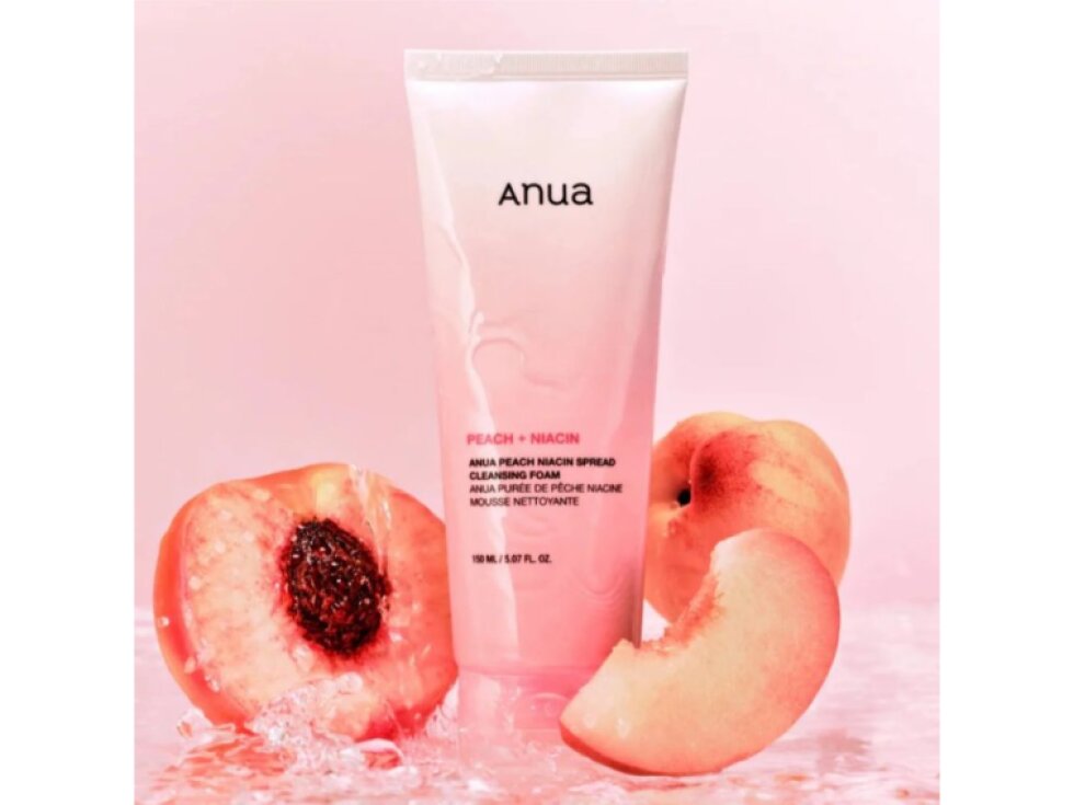ANUA - PEACH NIACIN SPREAD CLEANSING FOAM - Jemná rozjasňující čisticí pěna s broskví a niacinamidem 150 ml