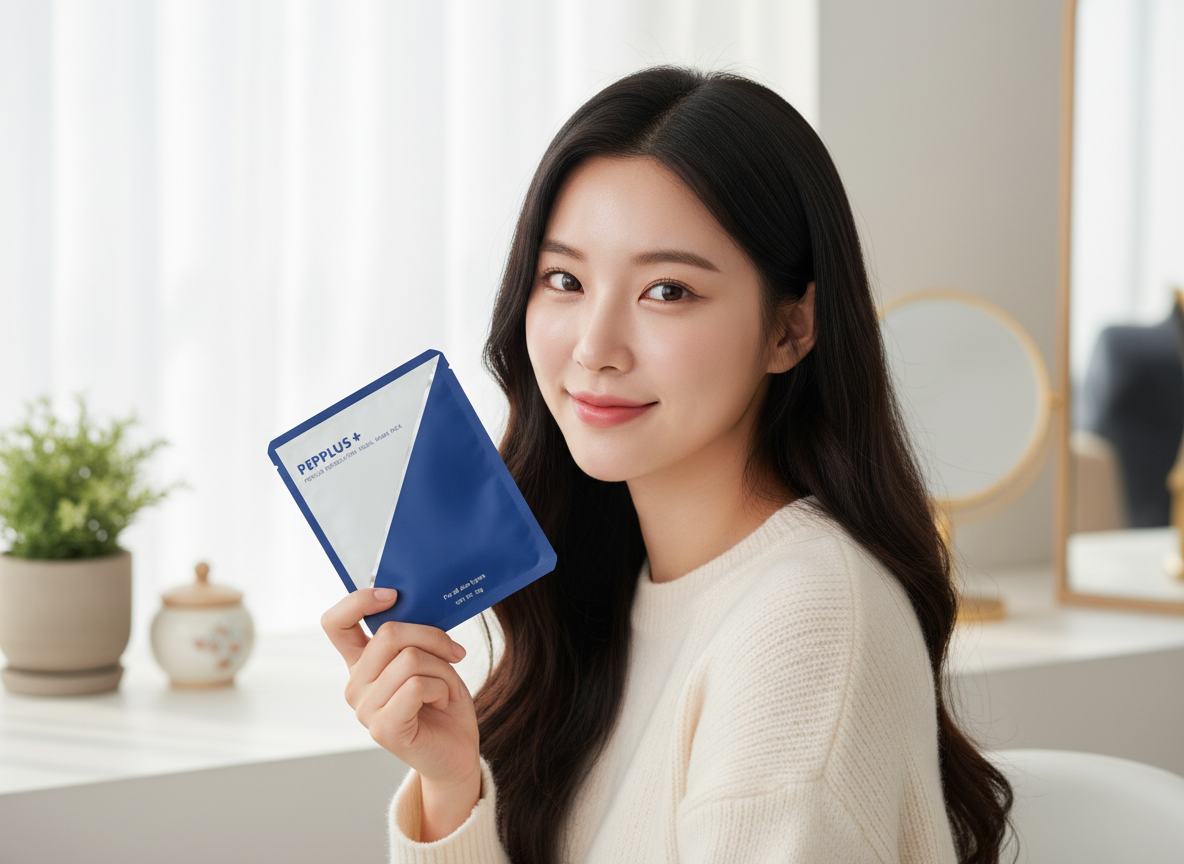 PEPPLUS+ - PEPSOLUTION FACIAL MASK - Liftingová pleťová maska s perlovým extraktem a peptidy 25 ml