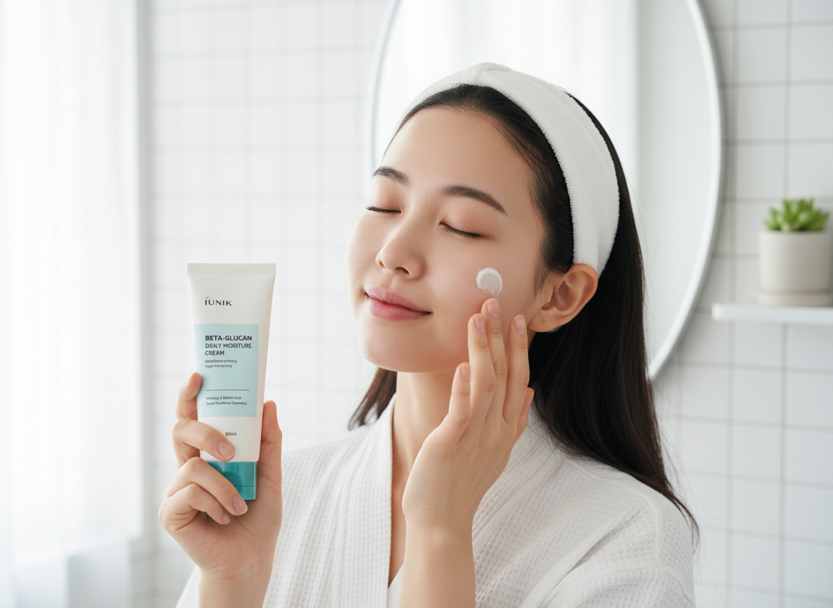 iUNIK - BETA GLUCAN DAILY MOISTURE CREAM - Denní hydratační krém s beta-glukanem pro suchou a citlivou pleť 60 ml