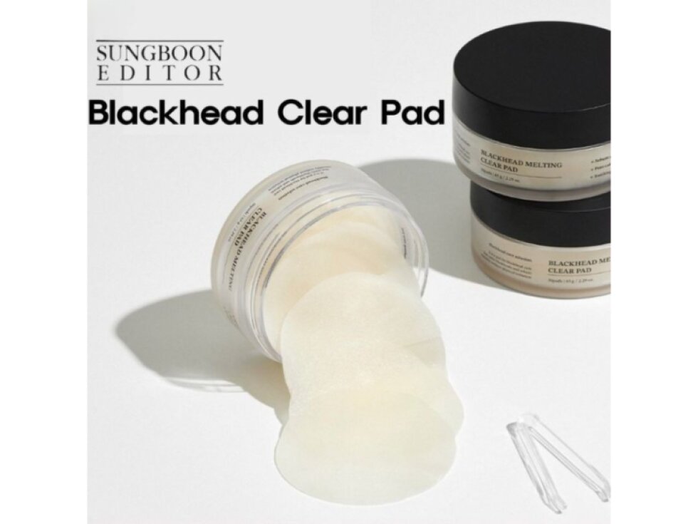 SUNGBOON EDITOR - BLACKHEAD MELTING CLEAR PAD - Čisticí rozpuštěcí tamponky na černé tečky a ucpané póry 30 ks